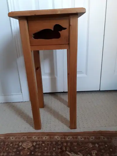 Plant Stand- Small Size, Square Top, Natural Solid Wood, 4 Legs- $45 FIRM PLEASE, Could you check th...