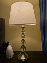 2 Silver and Crystal Table Lamps