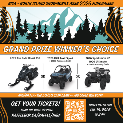 North Island Snowmobile Assn Fundraising Raffle - Win the Grand Prize and Choose a new Snowmobile, Q...