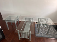 Glass Coffee Table Set of 3 