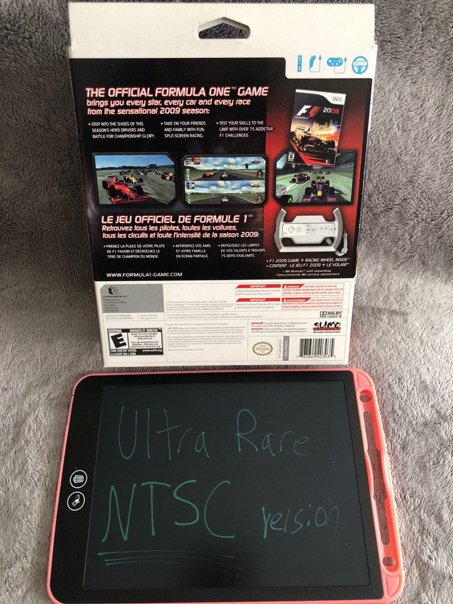 Ultra Rare NTSC F1 (Formula 1) 2009 Big Box Bundle w/ F1 wheel in Nintendo Wii in Kitchener / Waterloo - Image 2