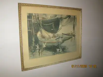 very nicely framed watercolor by " Session (s) In family possession since 1950, probably predates th...