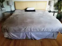 King size bed with box spring and mattress