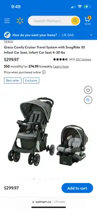 Graco Comfy Cruiser stroller with car seat and cover