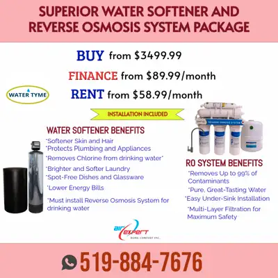 WATER SOFTENER AND REVERSE OSMOSIS SYSTEM PACKAGE, View more