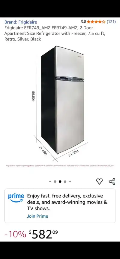 FRIDGIDAIRE Stainless Steel 7.5 cu. ft. REFRIGERATOR, View more