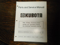 Kubota B2551, B/L2563 Snowblower Parts and Service Manual