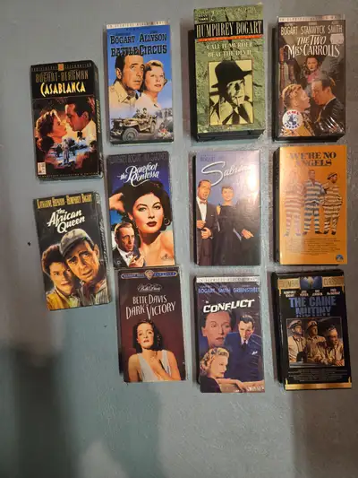 11 vhs. Le lot pour 50$. 6$ chacun. Tous en anglais
