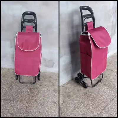 Wheeled Shopping Trolley Cart 6 Wheels Foldable Extended Handle Stair Climbing Wheels Grocery Dolly...