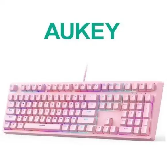AUKEY Mechanical Gaming Keyboard - PinkRGB Backlight in Mice, Keyboards & Webcams in Mississauga / Peel Region - Image 3