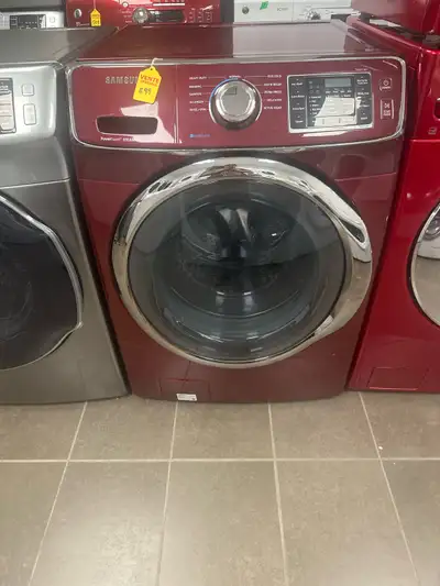 This is a used Samsung washer, offering both PowerFoam and Steam cycles, ensuring deep cleaning and...
