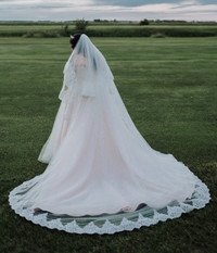 Brand New ! veil with lace ( 98.5 inch in length)