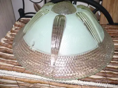 VINTAGE PASTEL GREEN BUBBLE DESIGN CEILING FIXTURE LIKE NEW, View more