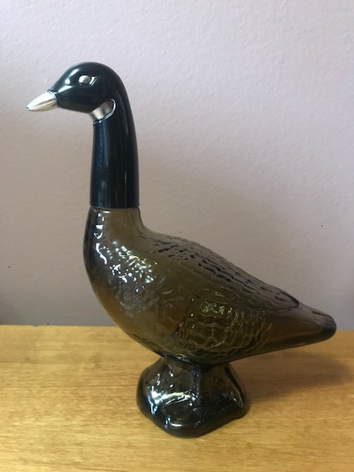 EXC cond., brown glass, 5.5 oz, empty, no sticker (contents unknown), 5.75”Lx6.75”Tx2.5”D, $15. See...