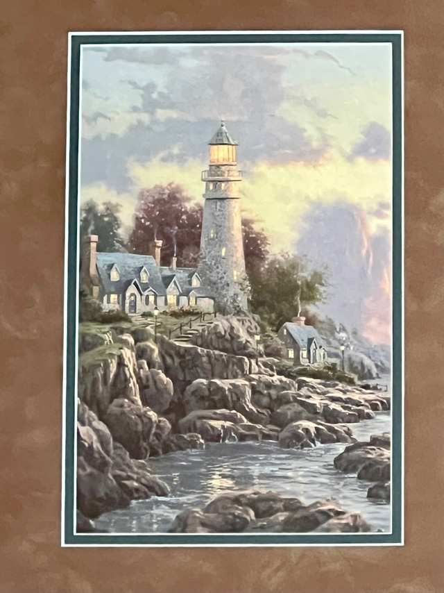 Framed “Lighthouse on the Cliff” Print in Arts & Collectibles in Belleville - Image 2