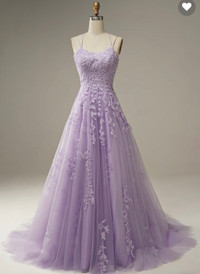 Lavender Dress With Floral Details