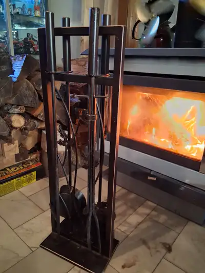Fireplace Tool Set It has an extremely sturdy stand and with all of the essential tools (all heavy d...