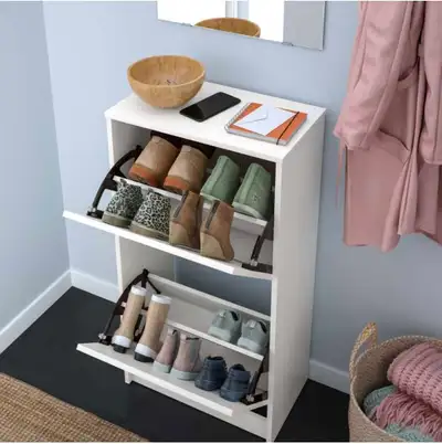 IKEA BISSA shoe cabinet with 2 compartments 49x28x93 cm, View more