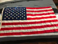 Vintage 50 Star American Flag 62" X 34" By NYL-GLO 100% Nylon Bu