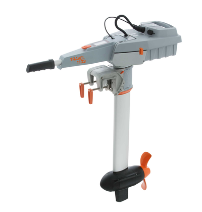 The Torqeedo Travel 1103 CS is a 3 HP-equivalent, 1100W electric short-shaft outboard featuring a qu...