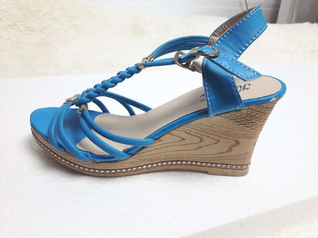 Blue Braided Gladiator Wedges Size 6 Shoes in Women's - Shoes in Cambridge