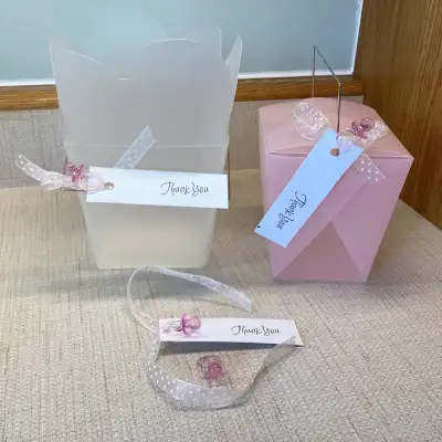Baby Girl Shower Thank You Treat Boxes, View more
