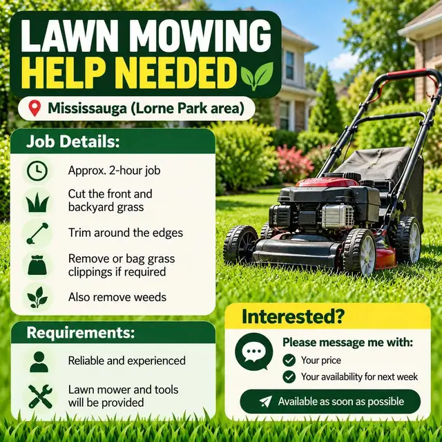 Need Someone to Cut My Lawn (Approx. 2-Hour Job)