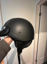 Black Leather HJC FG2 Motorcycle Helmet