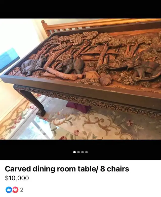 Antique Hand-Carved Dining Set Imported From Thailand in Dining Tables & Sets in Nelson - Image 9
