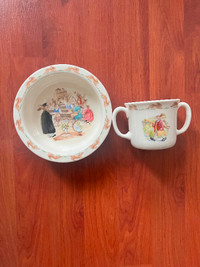 Royal Doulton Bunnykins set, bowl & cup