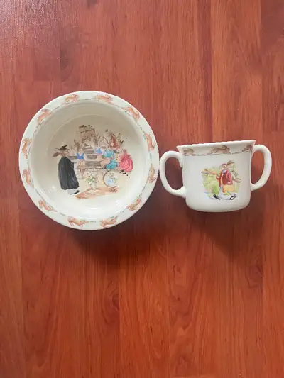 Royal Doulton Bunnykins set, bowl & cup, View more
