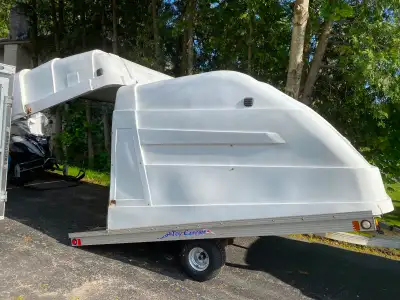 Tandem 8 x 10’ 5” enclosed trailer, front doors, quick clamps, aluminum frame, new hubs and bearings...