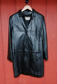 JONES OF NEW YORK 3/4 Length Leather Jacket with Removable Liner