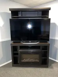 TV stand, hutch and false fireplace