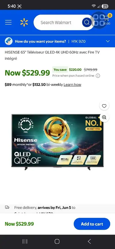 65 inch hisense tv, View more