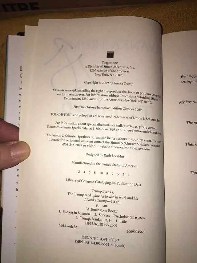 Ivanka Trump - The Trump Card (Autographed Book) in Non-fiction in Mississauga / Peel Region - Image 4