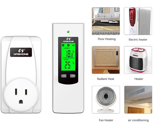 Nashone Wireless Plug in Thermostat, Digital Thermostat Outlet in Hobbies & Crafts in Markham / York Region