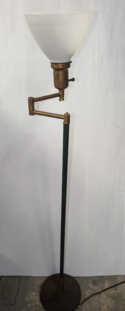 Vintage Brass & Black Floor Lamp , View more