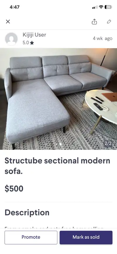 Structube Sectional Sofa, View more