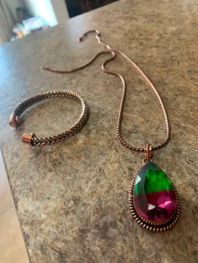 New Beautiful Copper Jewelry Pkg! Necklace , Bracelet, Pendant!, View more