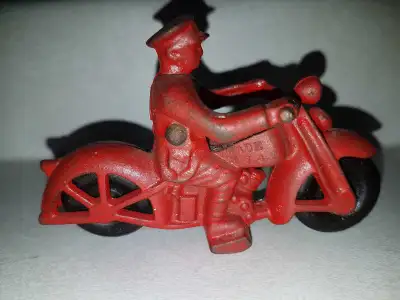 cast iron cop on motorcycle, 1930's, Voir plus