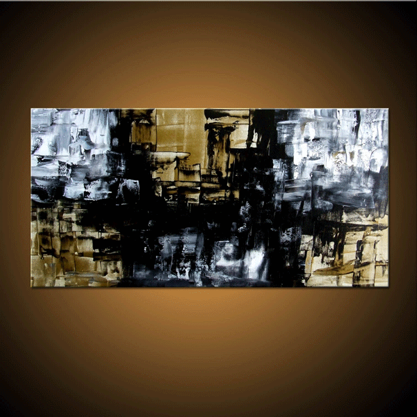 Gold Rush 48"x24" Original Art Gold Abstract Painting on Canvas in Home Décor & Accents in Saskatoon - Image 2