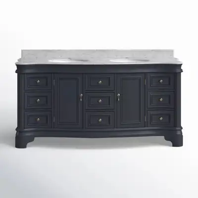 NEW 72" Double Bathroom Vanity and Carrara Marble Countertop, View more