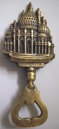 Vintage Brighton Royal Pavilion Solid Brass Souvenir Bottle Open