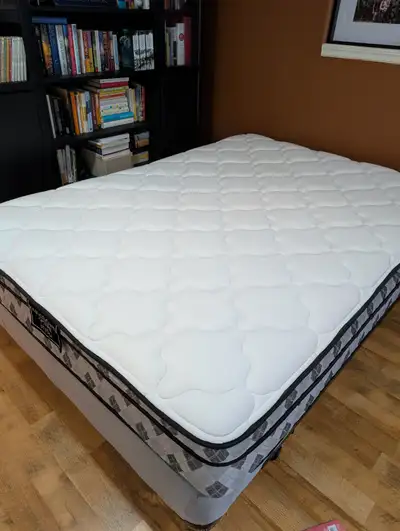 Queen Bed Set – Kingsdown Mattress, Box Spring & Metal Frame, View more