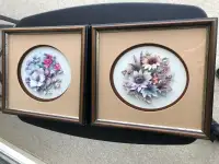  (2) Framed Hand-Crafted “Paper Tole”(14” x 13” w/Glass) (ONLY 