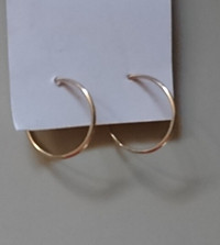 Vintage Gold 10K 18mm Sleepers Hoops Earrings