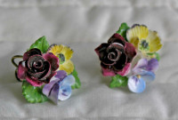 Floral Earings-Dresden (Screw Backs) Two Sets(Vintage)