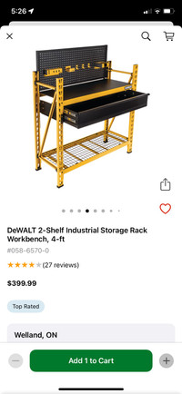 Dewalt Workbench and 2 storage racks