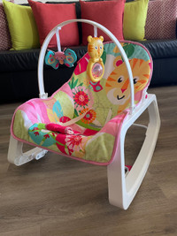 Fisher-Price Infant-To-Toddler Rocker with Removable Bar, Pink